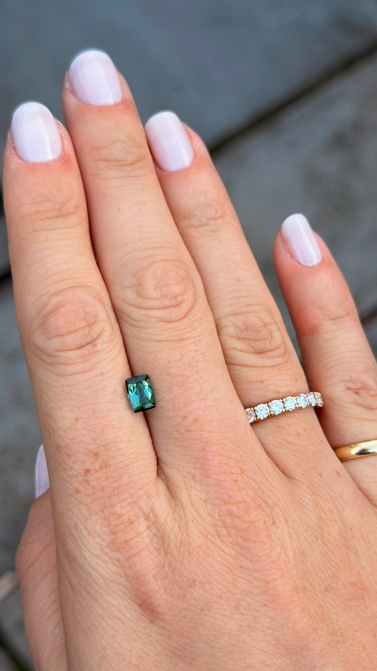 Teal Tourmaline Elongated Cushion 1.15cts
